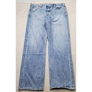 Levi's 569 Straight Leg Jeans Mens 34x34 Blue Denim Red Tab Medium Wash 5-Pocket
